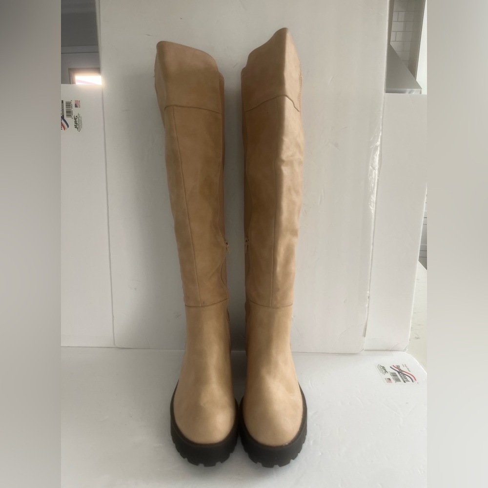 Dirty Laundry Women Tan Manifest Over the Knee Lug Sole Chunky Heel Boot Size 11 - Picture 5 of 11